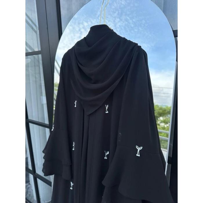 Elhijab  - Zaina Abaya Set Hijab Segiempat Gamis Abaya Wanita Terbaru Bahan Ceruty Armany Baby Doll 