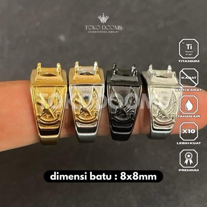 ring cincin emban model cakar garuda [TITANIUM] 8x8 super elegan super mewah halus
