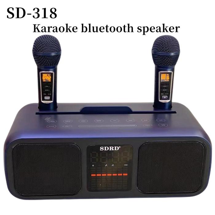 SD318 bluetooth speaker dual speaker dual wireless microphone mobile