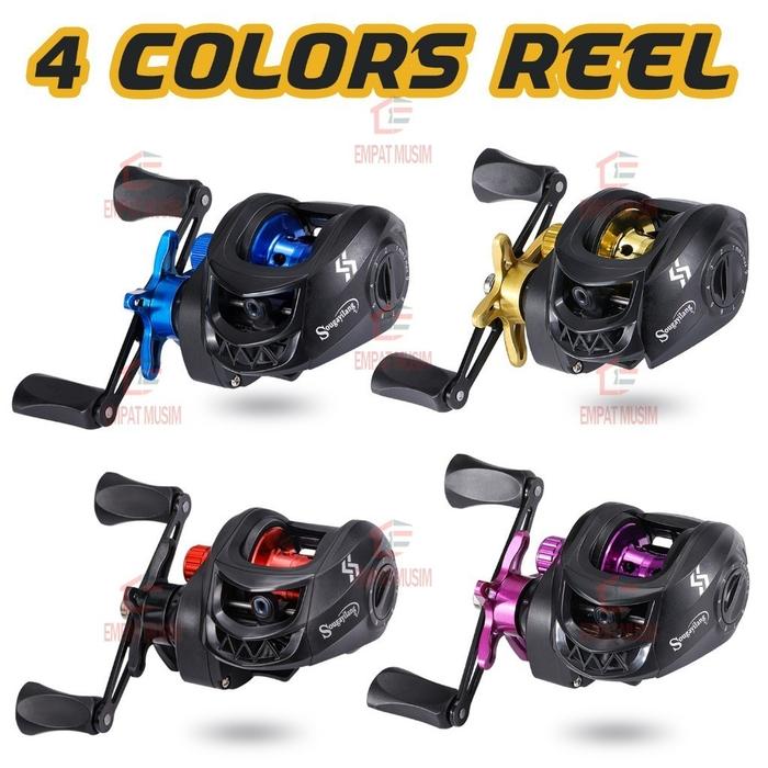 Fishing Reel Fishing Rod Set Pancing BC Reel 7.2:1 Metal Fishing Reel Max Drag 8kg Sistem 1set alat 