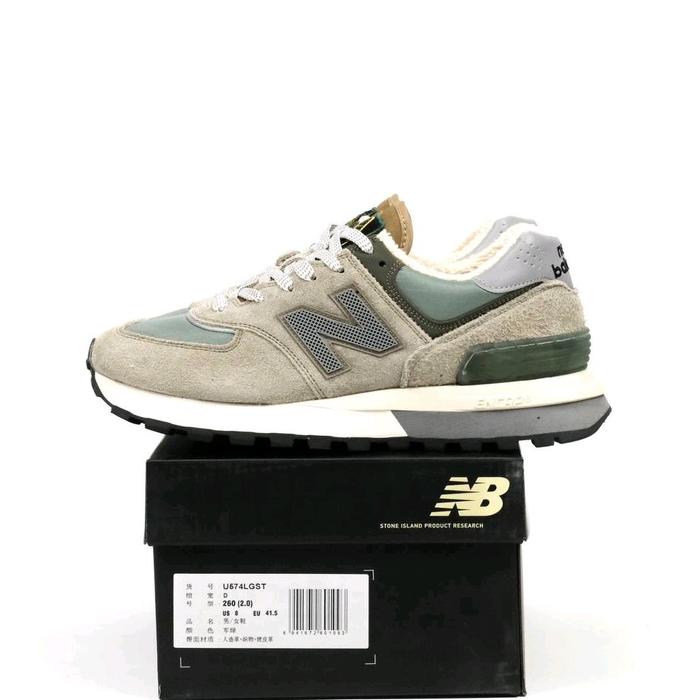 sepatu new balance 575 x stone island legacy steel blue sneakers  Casual Sneakers Pria