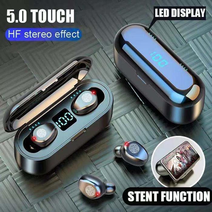 TWS F9 Wireless Headphone Sport Bluetooth Earphone Touch Mini Earbuds