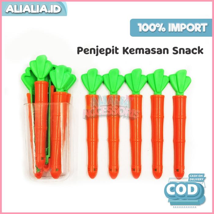 Penjepit Kemasan Makanan Snack Motif Wortel Klip Segel Plastik Aksesoris Dapur