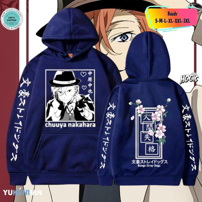 HOODIE JUMPER BUNGO STRAY DOGS CHUUYA NAKAHARA ANIME JEPANG Sweater Cosplay Panjang