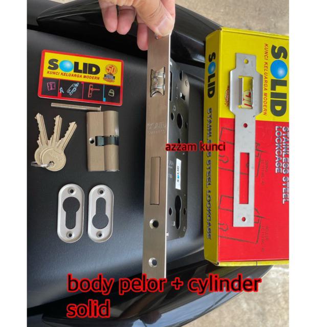 Kunci Pintu Roller Solid/ Kunci Body Pelor Roller Belluci Garansi 25 Tahun/ Body pelor hitam knob ko