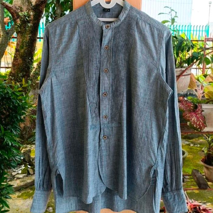 45R (Forty Five R) Indigo Dungaree Gadi 908 Big Goo Goo Shirt Blouse