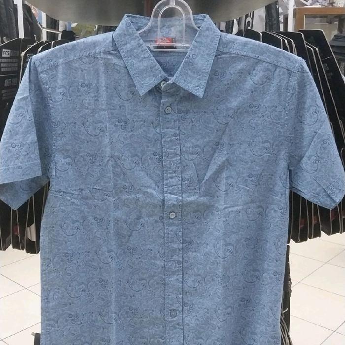 Kemeja Pendek No Fear Reference Blue Pocket Slim Fit Original