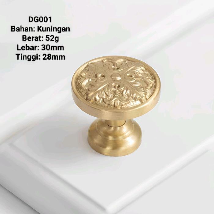 Handle Lemari Brass Gold Knob Tarikan Laci Cabinet Vintage Premium