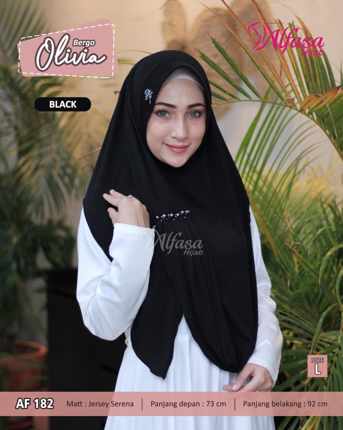 New Hijab Alfasa Bergo Olivia AF 182 Kerudung Syari Jumbo Matt Jersey Serena Premium