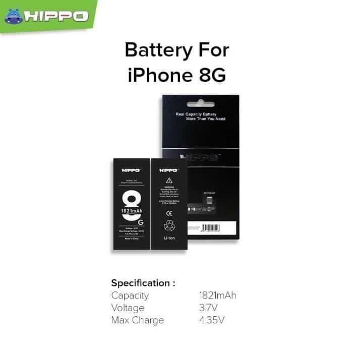 battery batre Hippo Baterai For iPhone 8 1821mAh