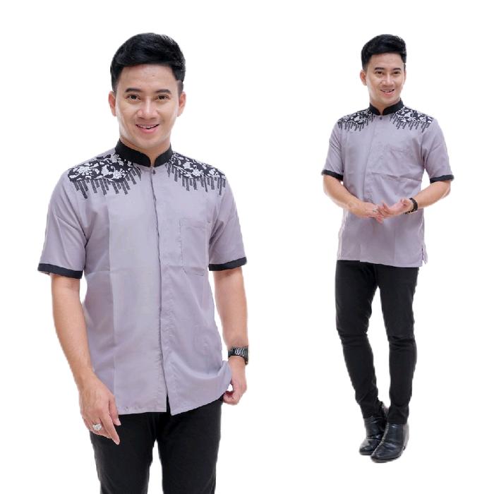 kemeja polos lengan pendek bahan katun premium/kemeja lengan pendek slimfit bordir logo depan Tommy'