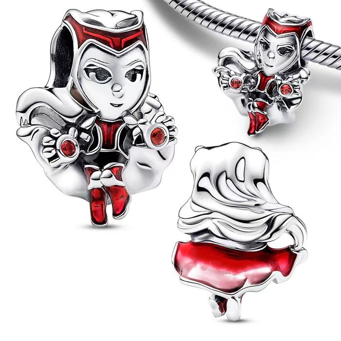 MINISO Marvel Scarlet Witch Charm Beads Fit 3mm Original Bracelet Women 925 Sterling Silver Dangle P