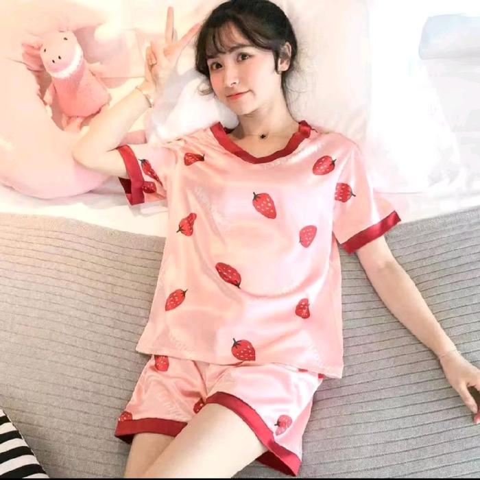 Paket Usaha 100rb dapat 3 Setelan Piyama Import Stelan Baju Tidur Kekinian / Baju Tidur Wanita Lenga