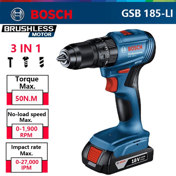 Bosch Cordless Impact Drill GSB 185-LI Electric Screwdriver Driver
