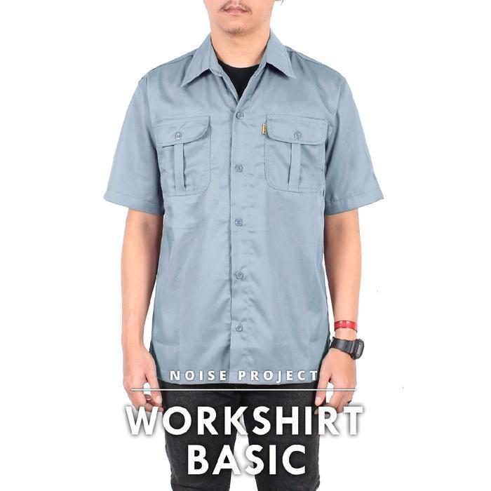 Kemeja Workshirt Basic Noise Projects / Kemeja Workshirt Polos / Kemeja Casual / Kemeja Kampanye / B