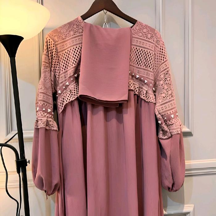 Gamis mayshara brukat malika set hijab/ dress muslim wanita simpel Cantik/dress wanita baru Maxi Cri
