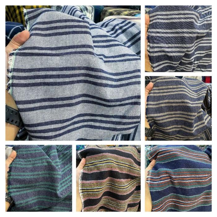Kain Katun Flanel Motif Salur Bahan Kemeja Flanel Meteran Terbaru !!!!!!!!!!
