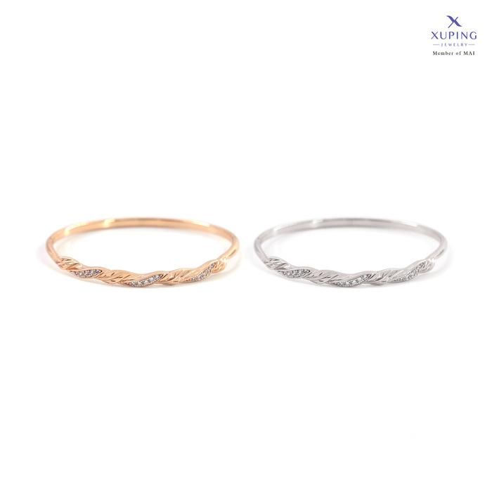 Xuping Gelang Tangan Perhiasan Wanita  Perak - Gold Motif Ulir