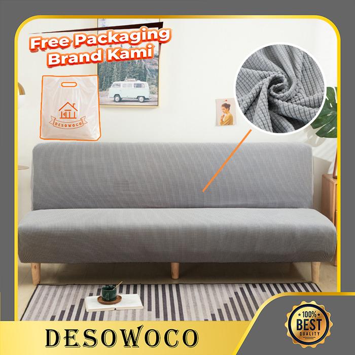 DESOWOCO Cover Sofa Bed Sarung Sofa Bed Tebal SOFA COVER  ELASTIS Tahan Kotoran Motif Polos