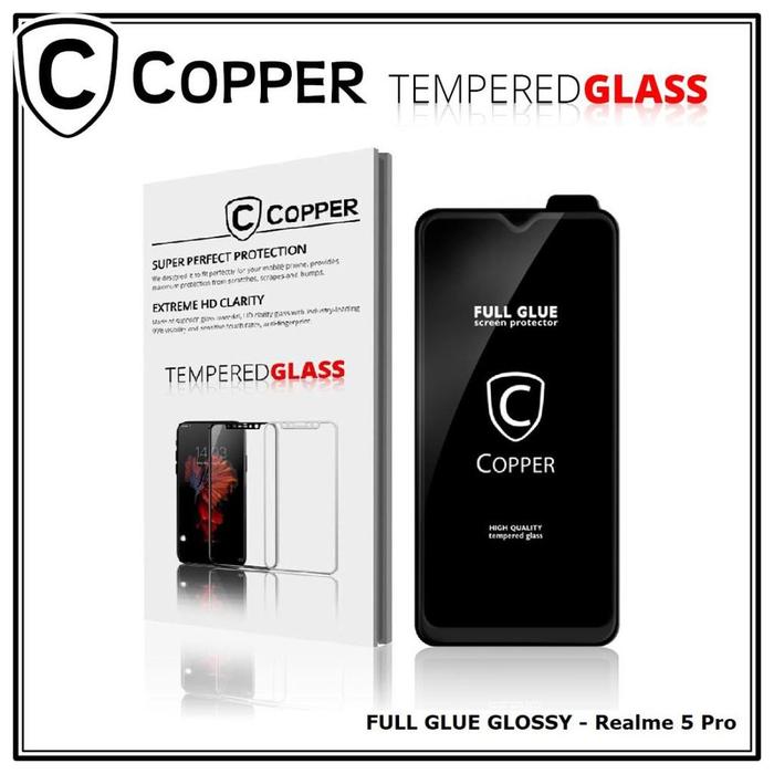 Realme 5 Pro - COPPER Tempered Glass Full Glue Premium Glossy