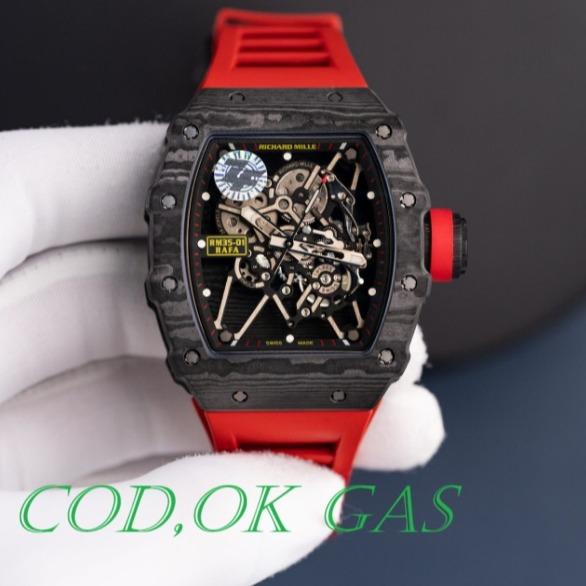 RM35 SWISS RichardMilleRM35-01 Rafael Nadal Red Watches Carbon NTPT ZF Factory 43mm