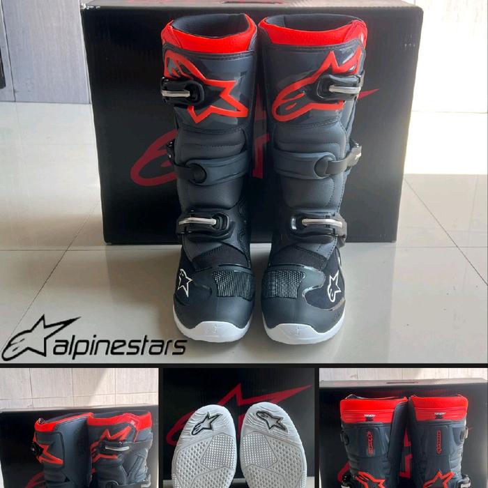 Sepatu Alpinestars Tech 7s Anak - Black Red Grey