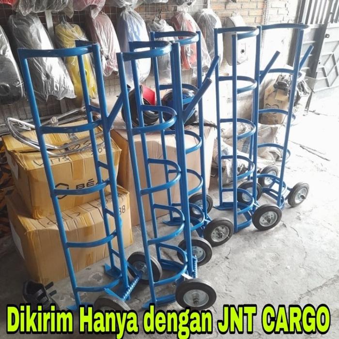 Trolley Troly Troli gas elpiji 3kg susun 5 trolli trolly galon elpiji dorongan gerobak grobak angkut