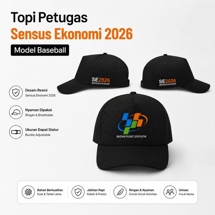 Topi Petugas Sensus Ekonomi 2026 Model Baseball