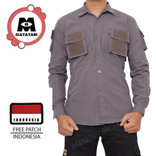 Kemeja Taktikal 511 Abu Ripstop PE Lengan Panjang untuk Pria - Baju Outdoor - Casual, Distro