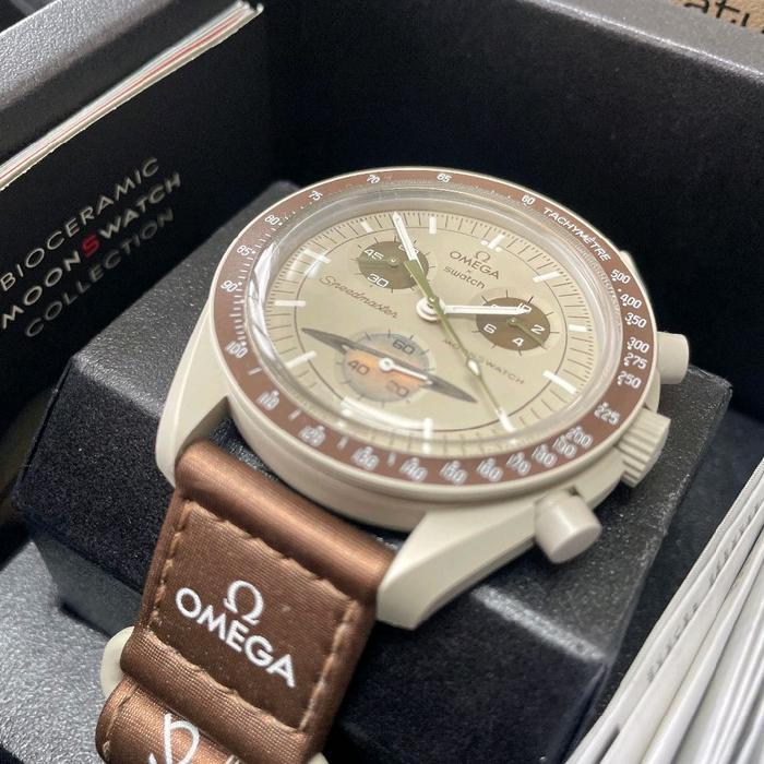 Jam Tangan Omega X swatch Bioceramic Mission To Saturn Ori