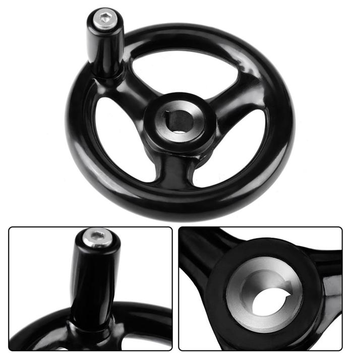 12 *100Mm Mesin Miling Bubut Hand Wheel Roda Tangan Mesin Milling Dengan Gagang Putar Handwheel Utk 
