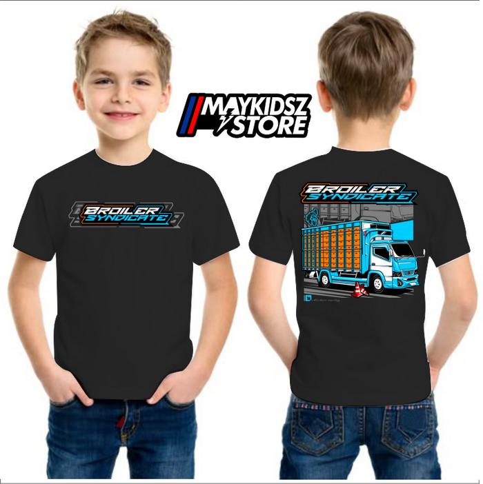 BAJU KAOS TRUCK BROILER SYNDICATE T-SHIRT TRUCK MBOIS AYAM ANAK USIA 4-12TAHUN BAJU DISTRO ANAK COTT