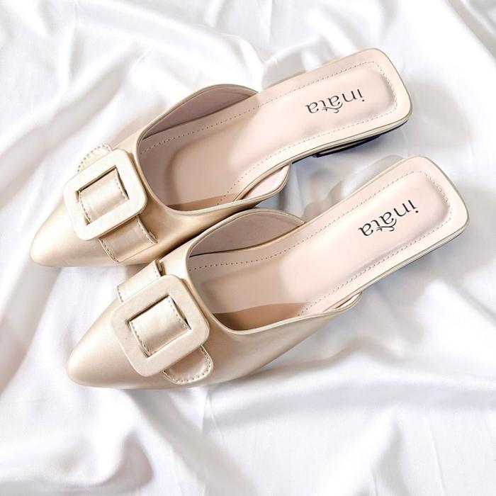 Inata Elora - Pointed Mule Sandal Wanita Flat Shoes dengan Desain Elegan dan Nyaman
