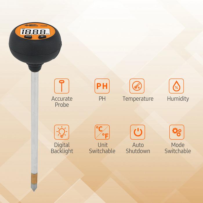 PH328 Digital Backlight Soil Tester PH/ Moisture/ Temperature Soil PH