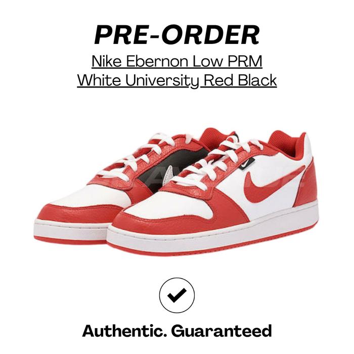 Nike Ebernon Low PRM White University Red Black (PRE ORDER)