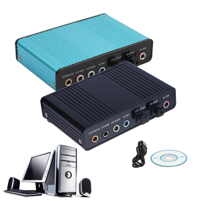 USB 6 Channel 5.1 External Optical Audio Sound Card for Notebook PC