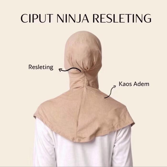 Antem ninja/Ninja resleting  kaos rayon/Anti tembem/Antem ninja Non cepol atau tidak pakai konde/Inn