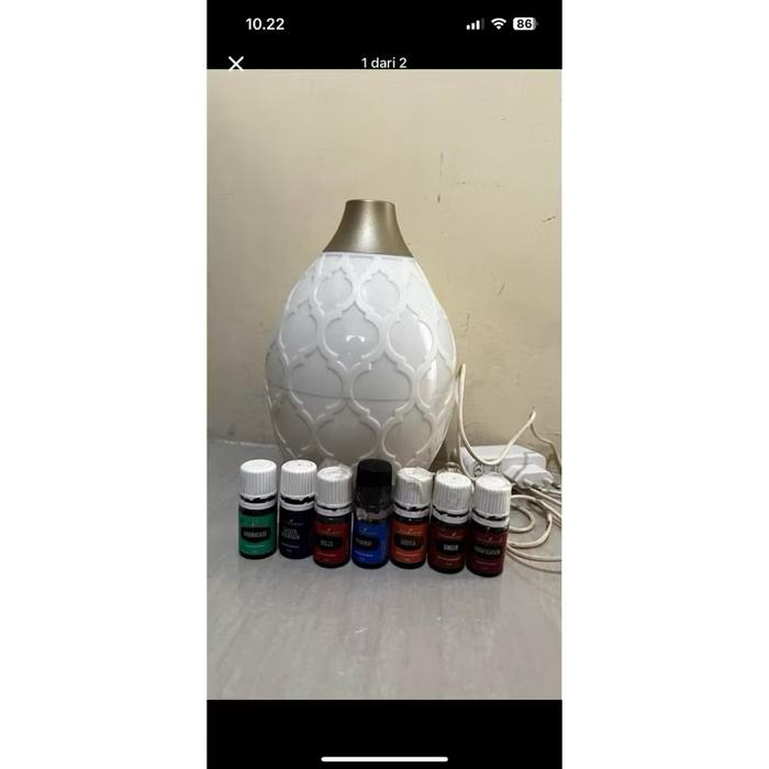 Young Living Diffuser Putih Cantik & Essential Oil Set 8 Warna Harga Termurah
