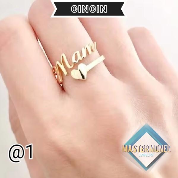 [MASTER MONEL] CINCIN NAMA LAPIS EMAS CROM cincin nama titanium cincin nama emas replika Gold Rings