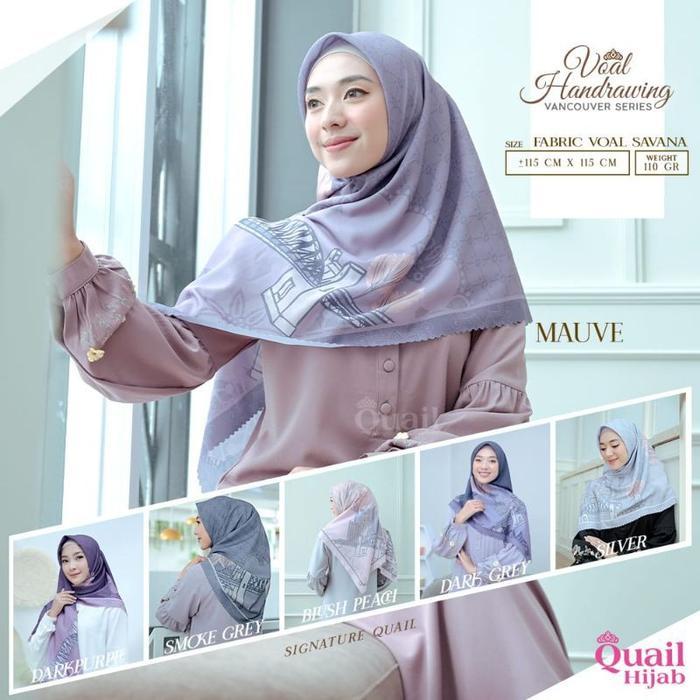 SALE! VOAL HANDRAWING 100% ORI QUAIL JILBAB SEGIEMPAT MOTIF