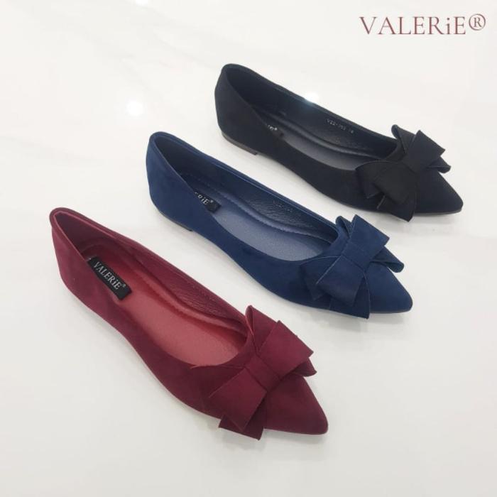 VALERIE Sepatu Flat V22-358 Beludru Import Size 36-40