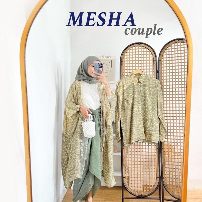 Mesha Couple Series - Outer & Rok Lilit Batik Viscose (Tanpa Inner) + Kemeja