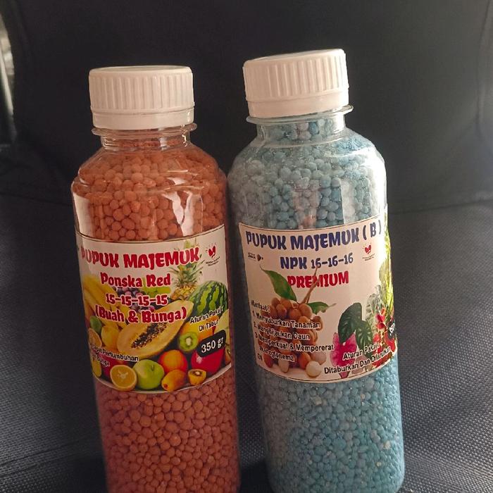 Pupuk Majemuk Ponska Red 15-15-15 & NPK 15-16-16 Premium untuk Buah dan Bunga 350g