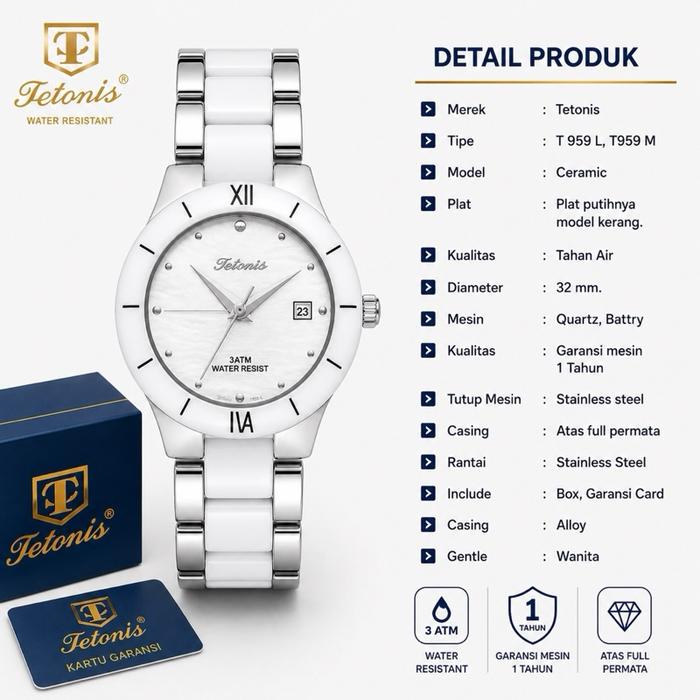 Jam Tangan cewek Tetonis Original Tahan Air