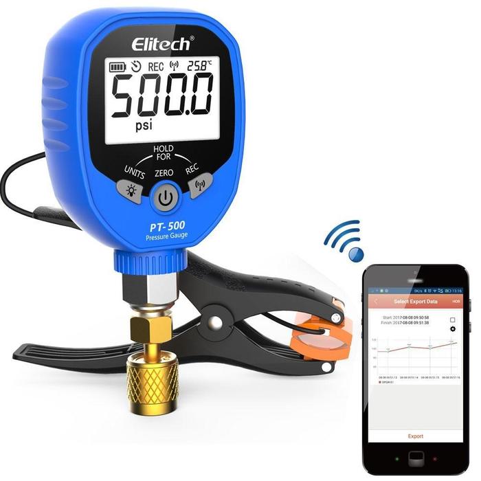 Elitech PT-500 Wireless Refrigeration Pressure Gauge HVAC A/C