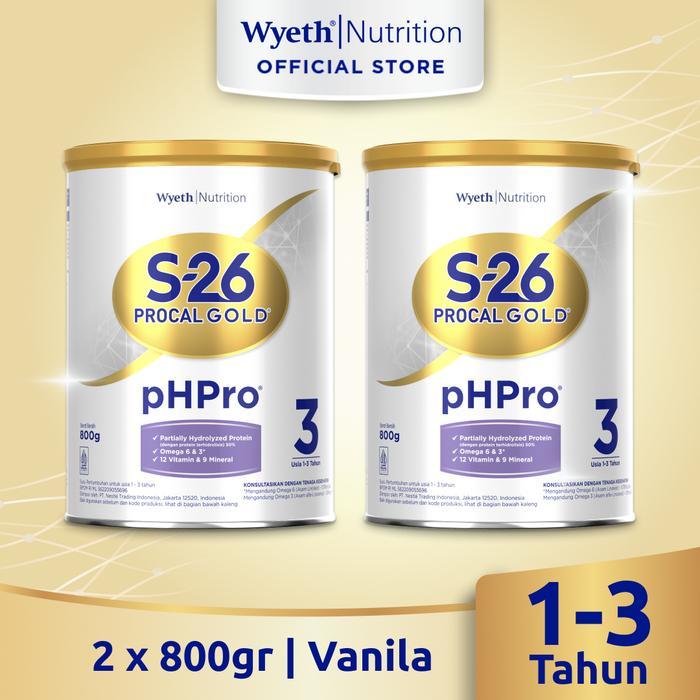 Buy 2 S-26 PROCAL GOLD pHPro 3 800g Susu Bubuk Formula