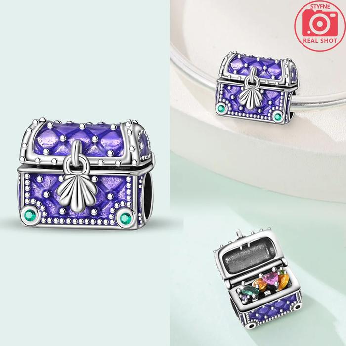 Original Treasure Box Marine Octopus Crab Pirate Charms 925 Silver Beads Fit Bracelet Women Accessor