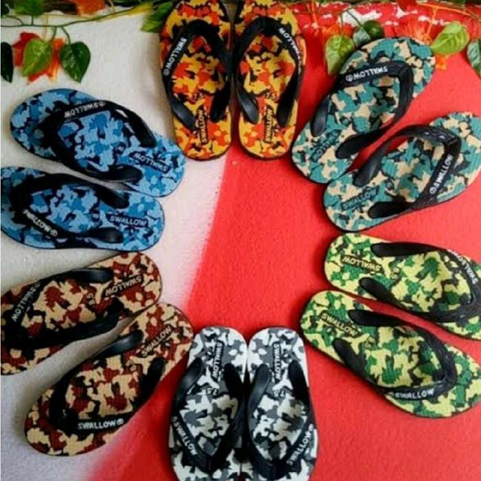 Swallow Army 6 Pasang Sendal Jepit ANAK Tanggung Fashionable dengan Desain Unik dan Warna Menarik un