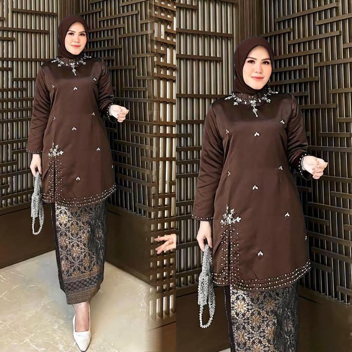 ￼( ATASAN )KEBAYA KURUNG MELAYU TAFETA PAYET // KEBAYA KURUNG TAFETA PAYET // BAJU KURUNG TAFETA // 