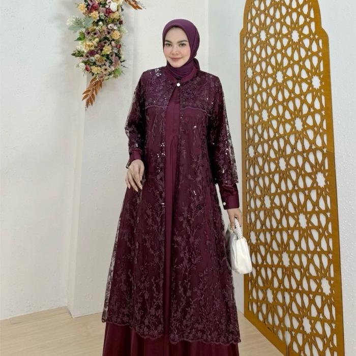 Assalamualaikum,New Collection Azzahra Dress by Cup-in Design Gamis Muslim Wanita Syari Dewasa